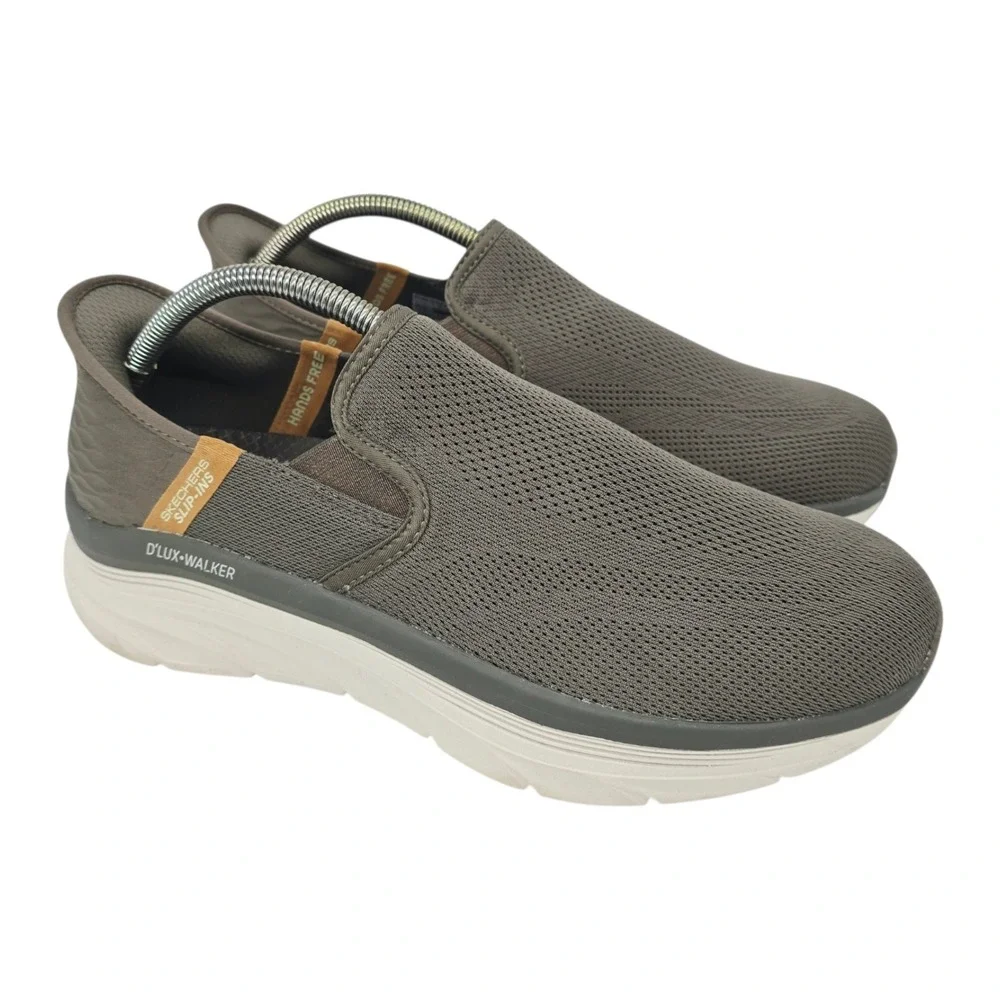 Skechers D'Lux Walker Mens 9.5 4E Orford Hands Free Slip-Ins Brown Extra Wide
